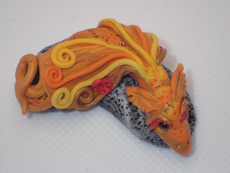 Fire polymer clay dragon
