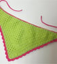 Crochet Bandana Handmade Neon Green Pink Festival Headscarf Boho Hair Wrap Y2K - Image 7