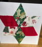 Fabric Patchwork star Christmas card, Textile card, recycled card - Image 4