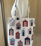 Beach Huts Tote Bag, Handmade in the UK
