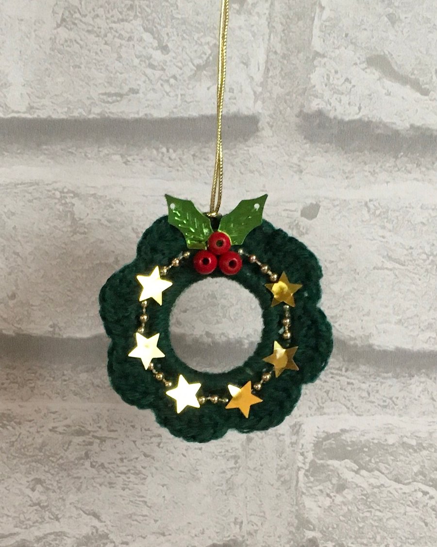 Crochet Christmas Wreath tree decorations. MADE TO ORDER ITEM