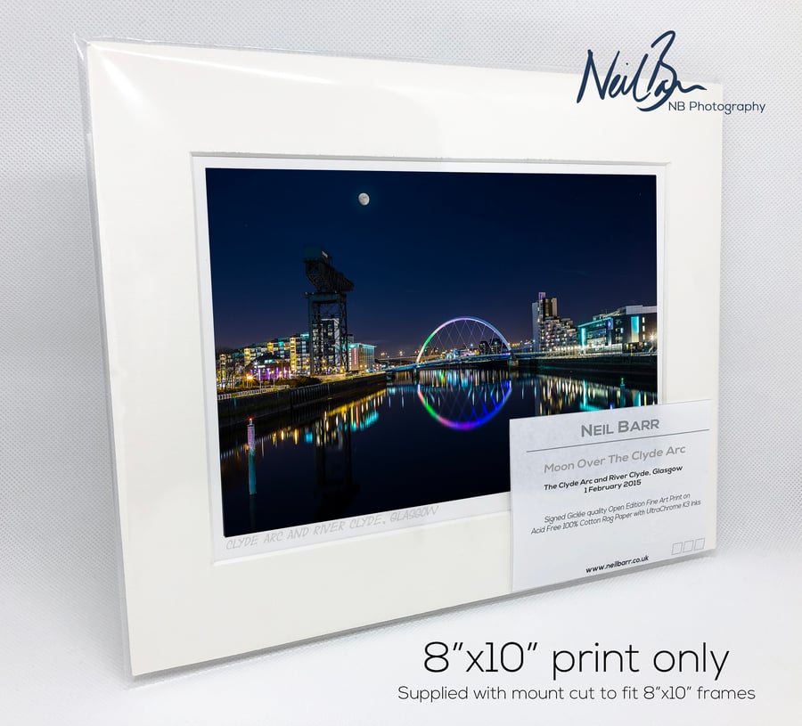 Clyde Arc & River Clyde Glasgow Scotland - A5 (10" x 8") Unframed Print