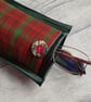 Red, Green & Gold Plaid Glasses Case, Storage Pouch - Image 3