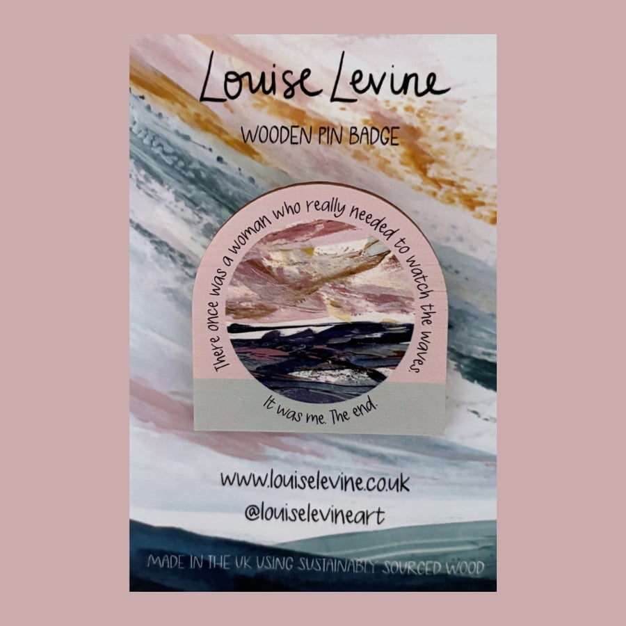 ‘Watch the Waves’ Seascape Pin Badge