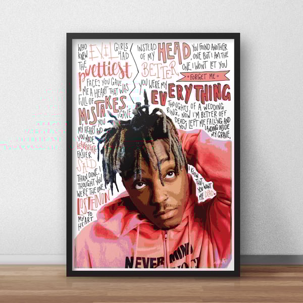 Juice Wrld INSPIRED Poster, Print with Quotes, Lyrics
