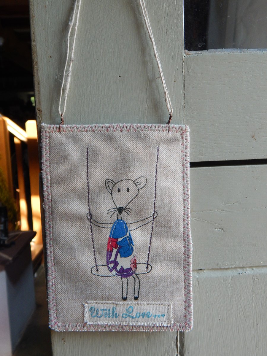 Florence Mouse - Fabric hanger - With Love