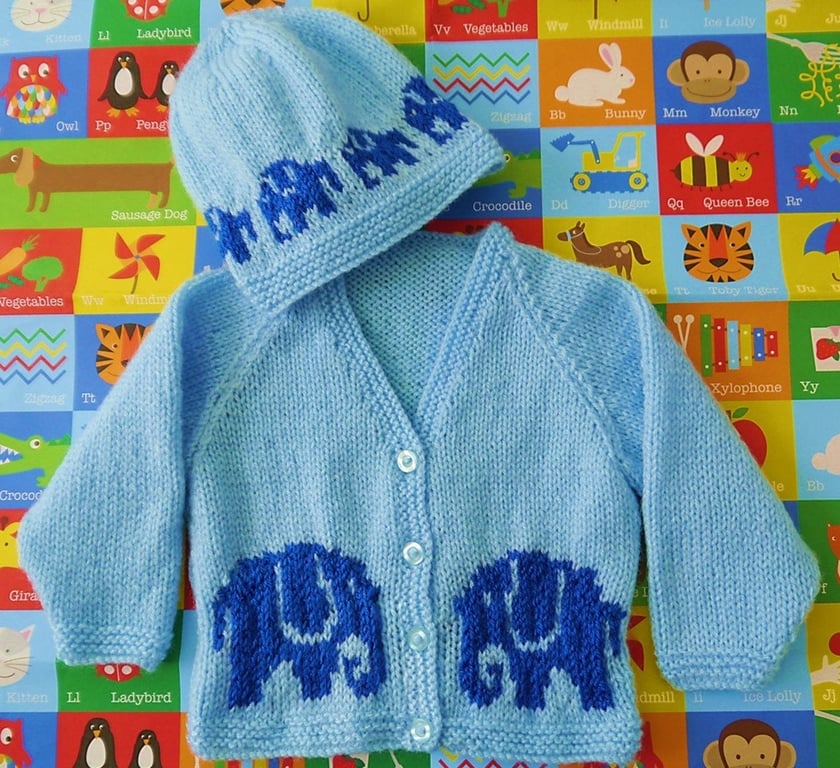 Knitting Pattern for Baby Jacket and Hat, Digital Pattern