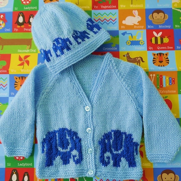 Knitting Pattern for Baby Jacket and Hat, Digital Pattern