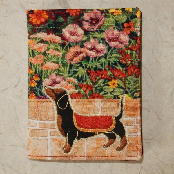 Needle case - dachshund in garden