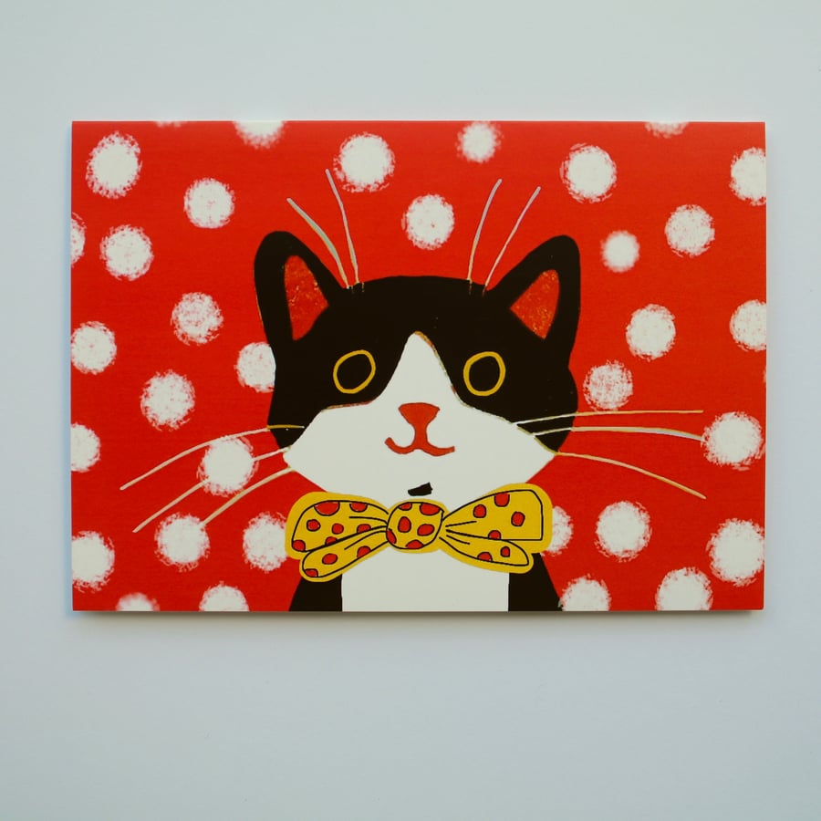 DOTTY CAT BLANK GREETINGS CARD