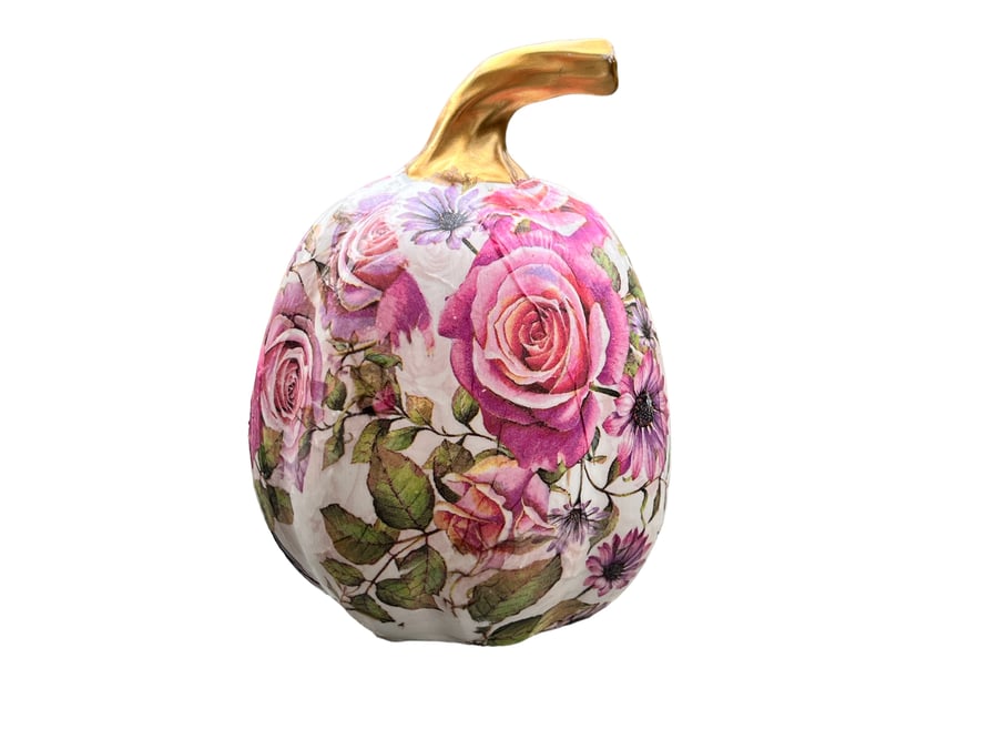 Ceramic Floral Pumpkin