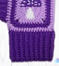 Crochet gloves in a purple lilac and white toadstool design. Toadstool gloves. - Image 4