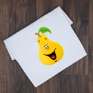 Personalised Embroidered Pear Kids T-Shirt - Custom Name Happy Fruit Tee