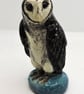 Miniature ceramic sooty owl sculpture  - Image 2
