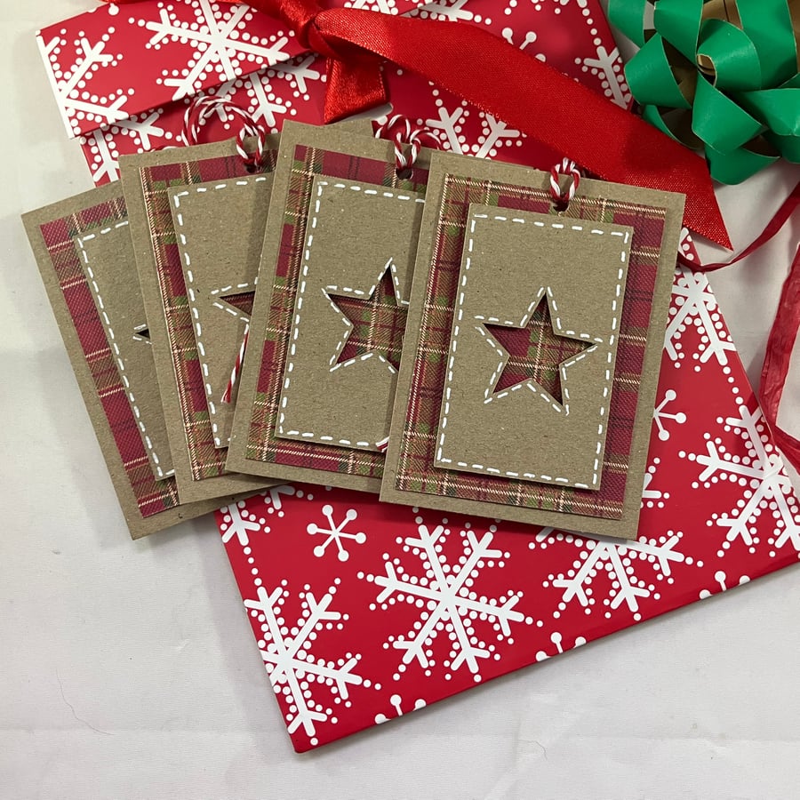 Pack of 4 Christmas gift tags - Christmas stars
