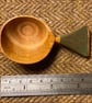 Cherry Wood Scoop with Painted Green Handle with Tree Root Grooves - Image 3