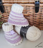 Designer Merino Wool Baby Girl's Booties & Hat Set 0-3 months size - Image 4