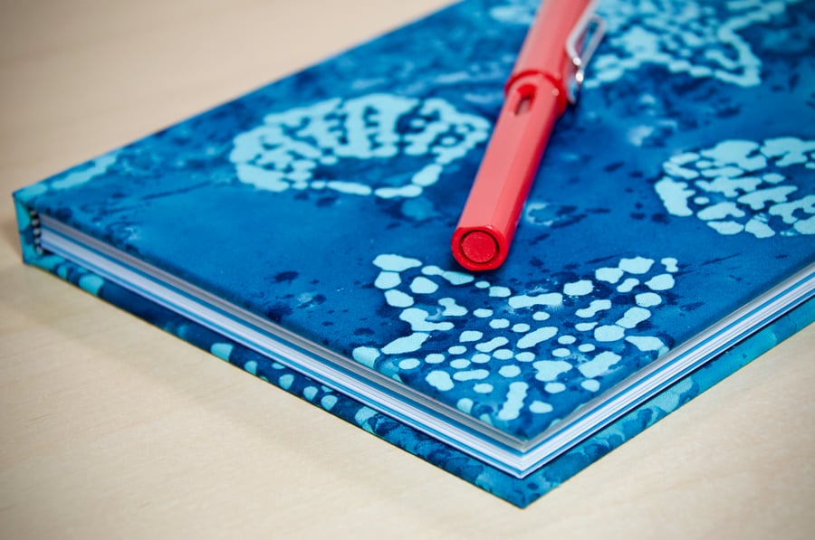 A5 Hardback Lined Notebook with full cloth seashell cover