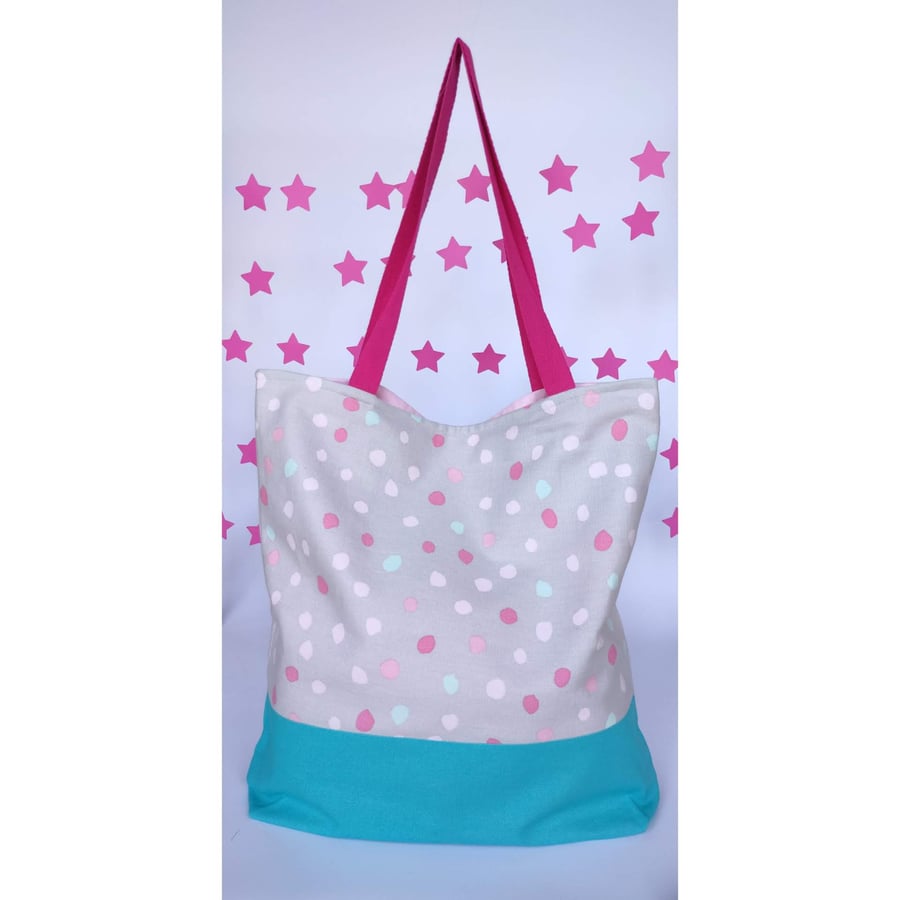 Tote Bag, Pretty Handmade Tote Bag, Large Tote Bag