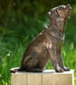 Sitting Puggle Dog Statue Large Bronze Resin Sculpture - Image 2