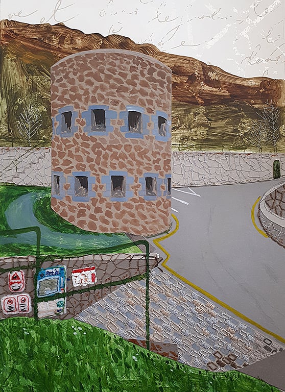 Petit Bot original mixed media painting Guernsey 