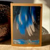 Abstract metallic acrylic paint poured blank card