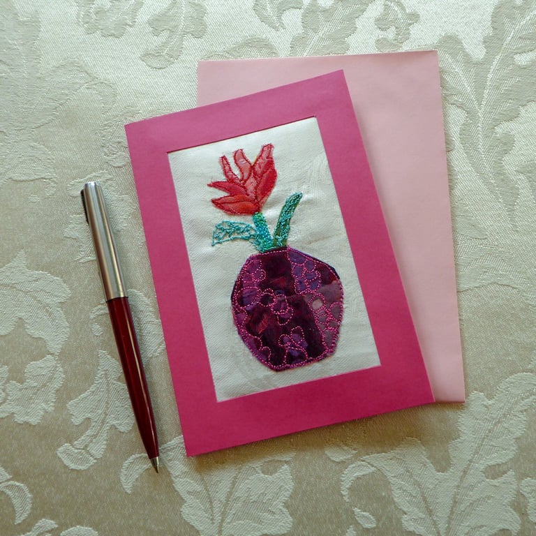 Individually Hand Crafted Textile Blank Card