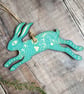 Folklore Wooden Block Printed Hare blank card - Image 3