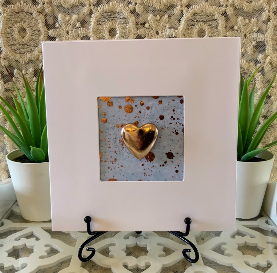 Rose Gold Heart Bespoke Occasion Card.