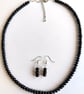 Black Freshwater Pearl Handmade Necklace & Earrings Gift Set - Image 5