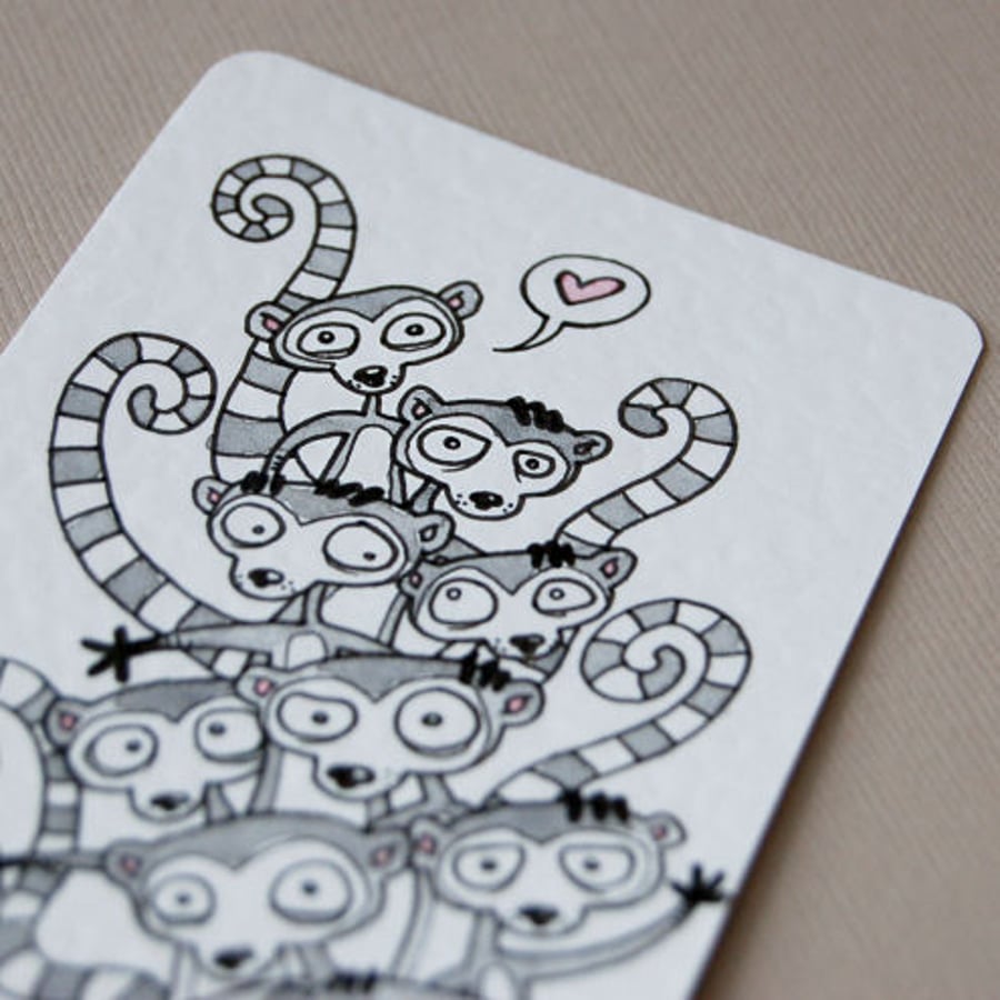 heap o lemurs (mini art card/aceo)