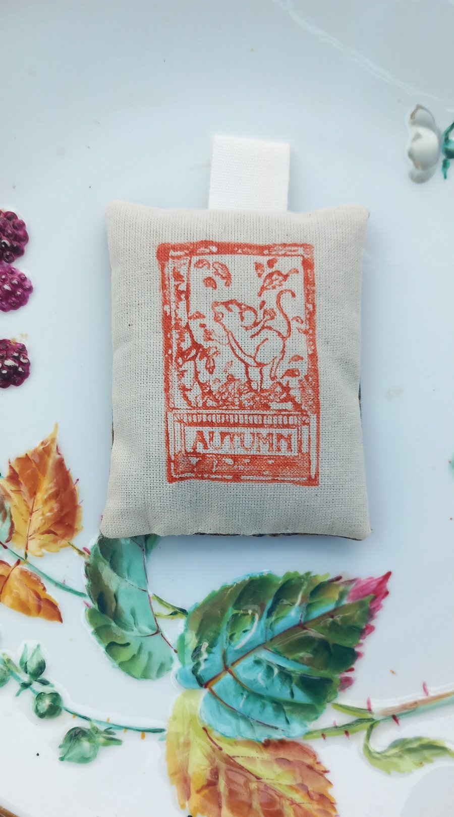 Small autumn lavender bag with mouse print