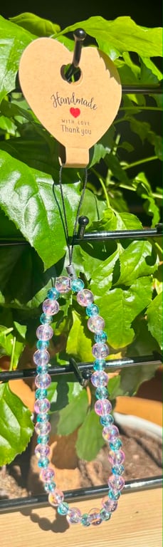 Handmade Multi-Coloured Beaded Phone Charm
