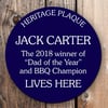 Personalised Blue Heritage plaque, bespoke wall sign for indoors or outdoors