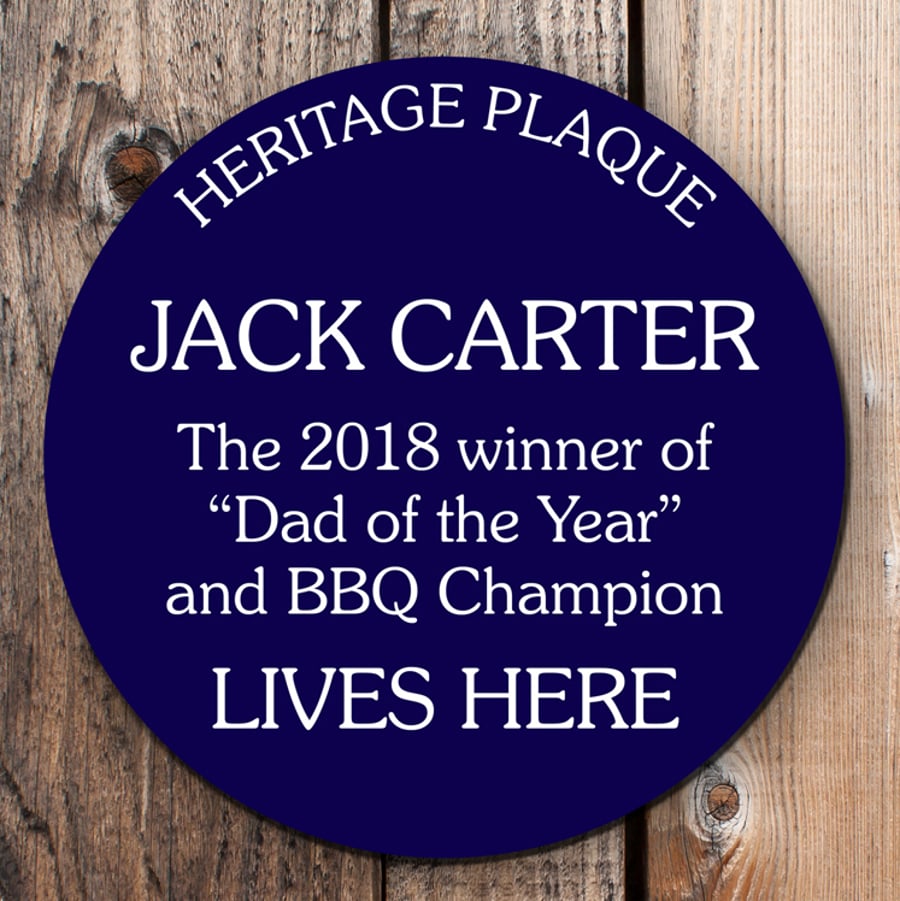 Personalised Blue Heritage plaque, bespoke wall sign for indoors or outdoors