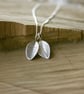 Handmade Silver Twin Leaf Necklace - Image 1
