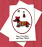 Christmas card, sausage dog girl, red bow and  xmas jumper. To or from the dog.  - Image 4