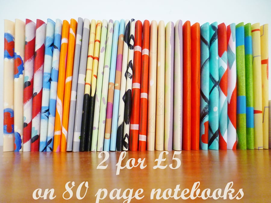 Free Postage - Lucky Dip - 2 80 Page Patterned Notebooks