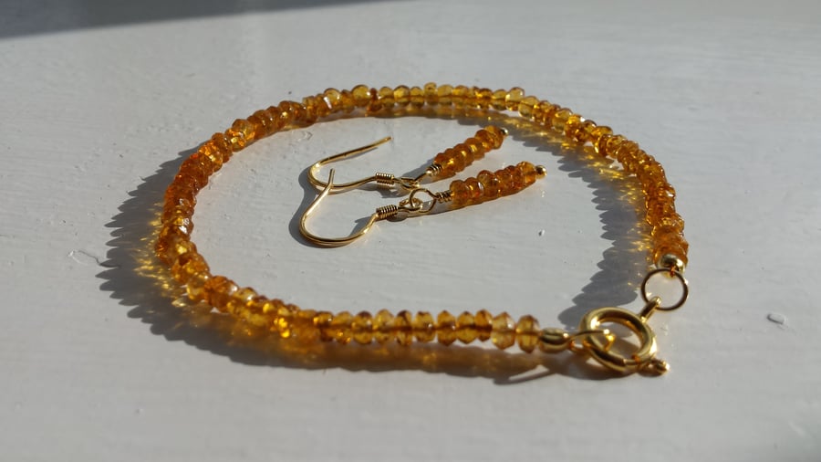 Citrine Bracelet and Earring Set