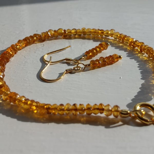 Citrine Bracelet and Earring Set