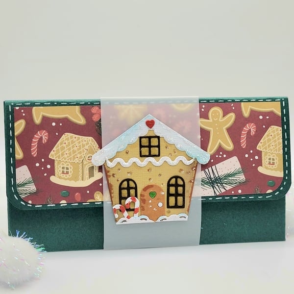  Gift Wallet and Greeting Card in One - Gingerbread, birthday, christmas