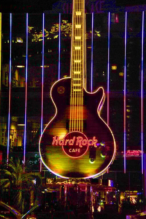 Hard Rock Cafe Guitar Las Vegas America Photograph Print