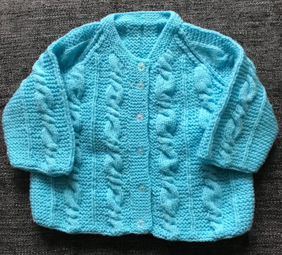 Aran style baby jacket, size 18- 24 months, hand knitted