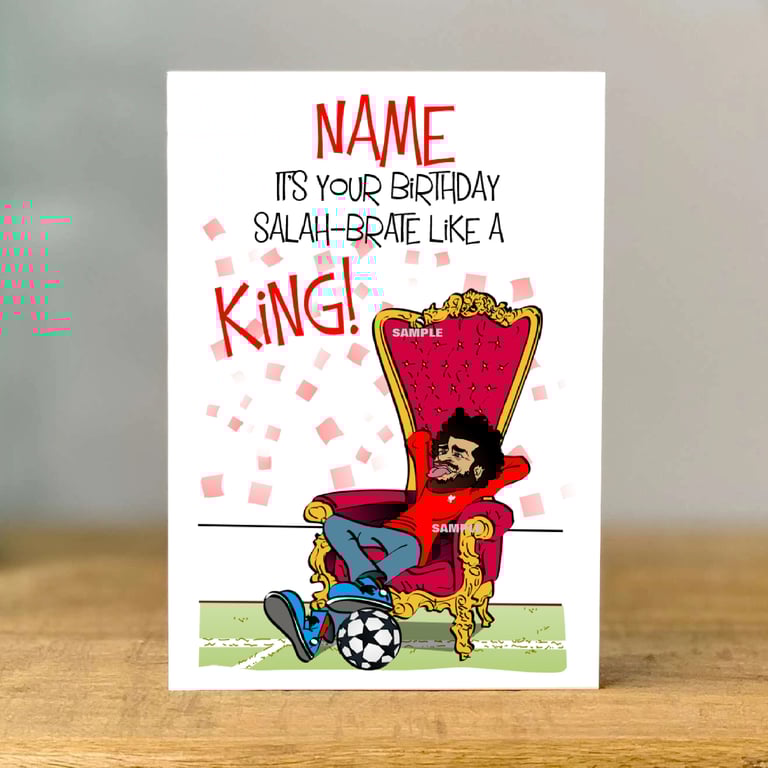Personalised Salah Birthday Card, Liverpool, Fan, Gift, Football, Dad, Mum, Best