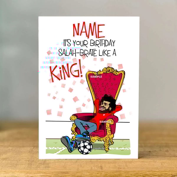 Personalised Salah Birthday Card, Liverpool, Fan, Gift, Football, Dad, Mum, Best
