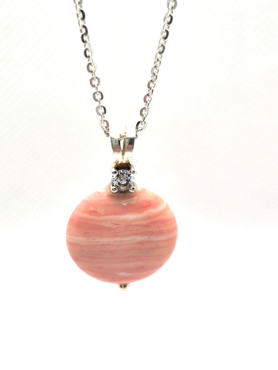Rhodochrosite pendant necklace