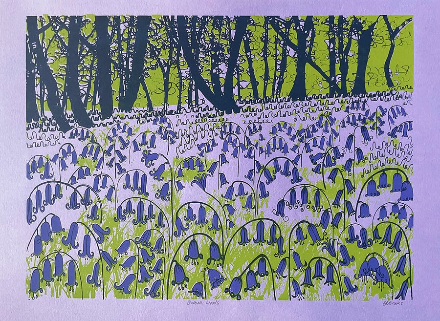 Summer seconds 'Bluebell Woods' - original screen print