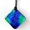 Northern Lights Dichroic Glass Pendant Necklace 