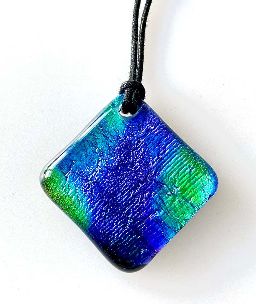 Northern Lights Dichroic Glass Pendant Necklace 