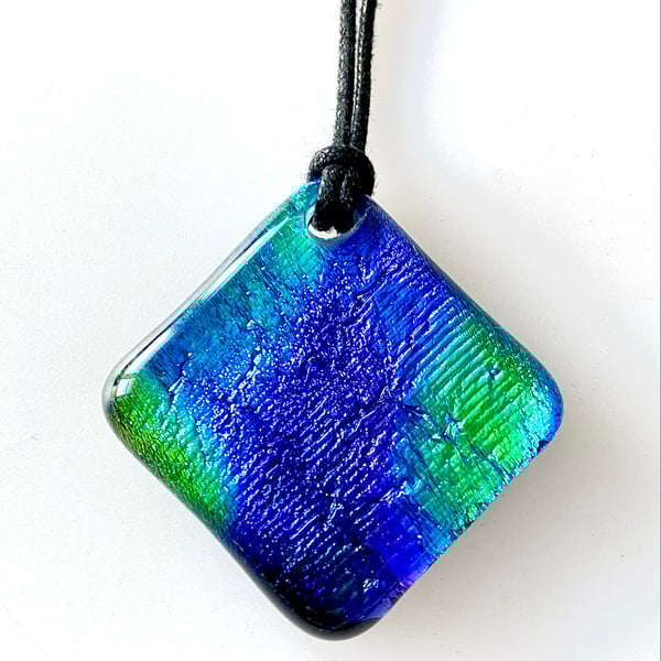 Northern Lights Dichroic Glass Pendant Necklace 